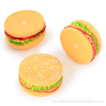 Оптовые игрушки для собак в форме еды для гамбургеров